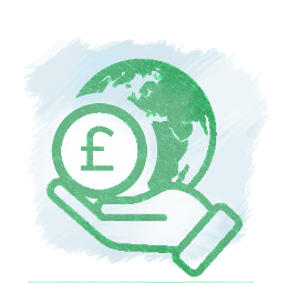 Save the planet and money icon
