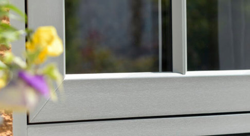 Agate grey window frame closeup