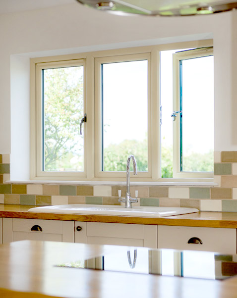 Sculptured sash kitchen windows