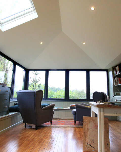 Stylish solid roof conservatory interior