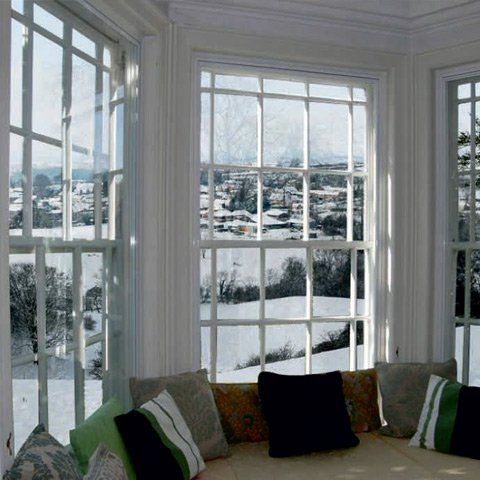 Winter view through secondary glazing