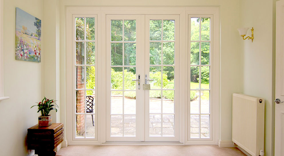 French doors with garden beyond