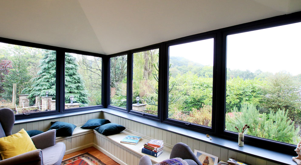 View from inside a solid roof conservatory