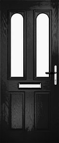 Black Dual Glazed Arch Composite Door