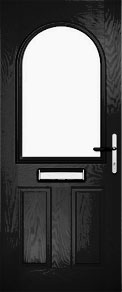 Black Half Glazed Arch Composite Door