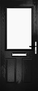 Black Half Glazed Composite Door