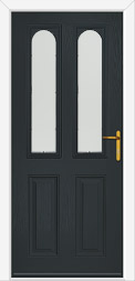 Dual glazed arch composite door
