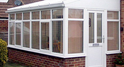 Small white lean-to conservatory