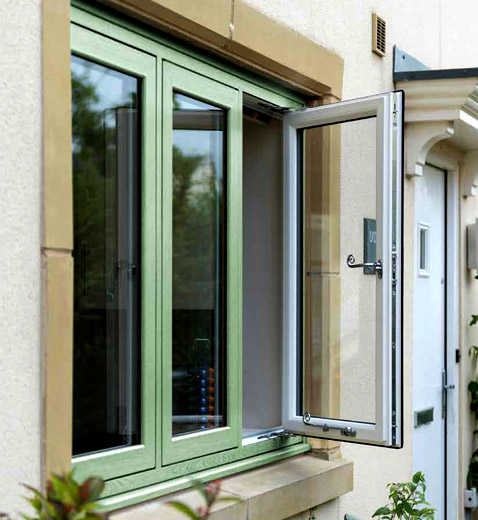 Dual colour Chartwell green windows