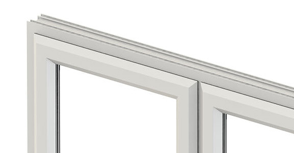 White casement window frame