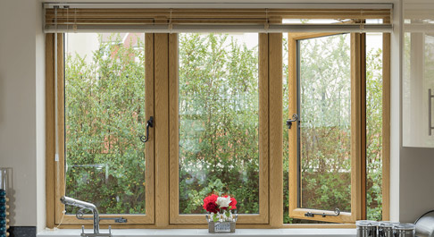 Interior oak effect window frames