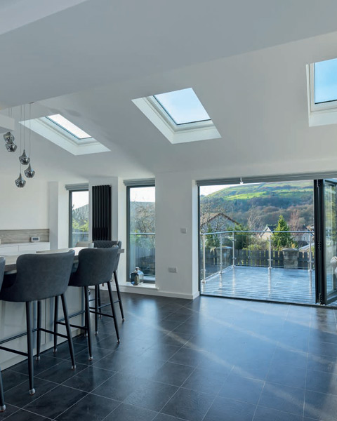 Inside a solid conservatory roof