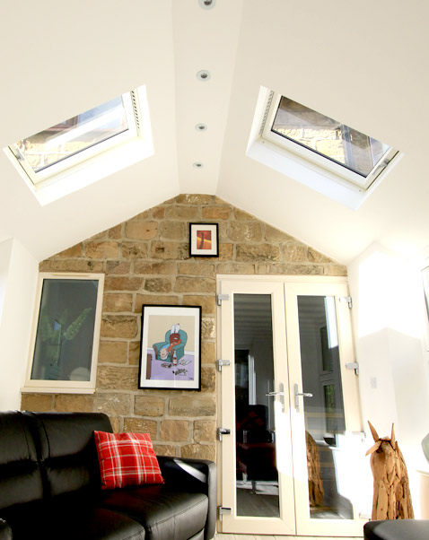 Inside a solid roof conservatory