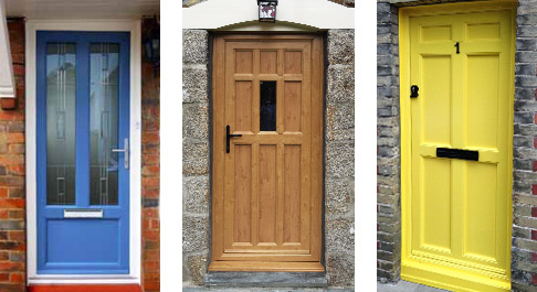 Different coloured uPVC front doors